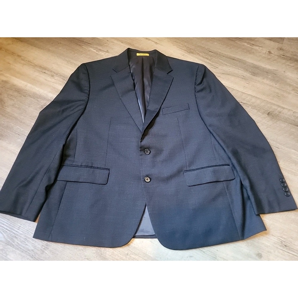 Hickey Freeman Men's Suit Size‎ 46S Black 98% Wool